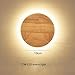 Produktbild HAIZHEN Runde Holz- LED Wandleuchte für Schlafzimmer Bett studyroom Korridor gang Treppe (19 cm-12 W) (Farbe: warmes Licht)