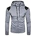 Produktbild Herren Sweatshirt Zipper Btruely Herbst Winter Männer Mit Kapuze Slim Kapuzenpullover Warm Outwear Retro Jacket (XL, Grau)