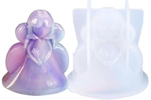 AIRBER Christmas Angel Candle Molds 3D Silicone Angel Moulds Christmas Theme Epoxy Casting Resin Mould Wax Aromatherapy Candle Soap Molds Crystal Pendant Jewelry Making For Home Ornament Decor Handmade Craft