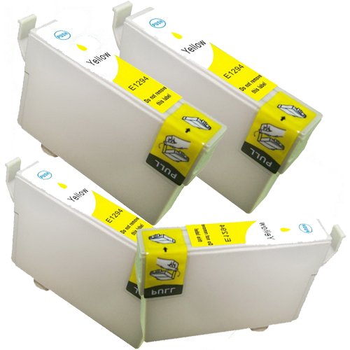N.T.T.® 4x Stück XL Tintenpatronen kompatibel zu T1294 Y Yellow / Gelb Für Epson Stylus SX420W ; SX425W ; SX525WD ; SX440W ; SX445W ; SX620FW ; SX525WD ; SX535WD ; SX620FW ; Epson Office, BX320FW B42WD ; BX305F ; BX305FW ; BX525WD ; BX625FWD ; BX305F ; BX535WD ; BX630FWD ; BX635FWD ; BX925FWD ; BX935FWD ; Epson Workforce Serie, Epson Workforce 525 Workforce 630
