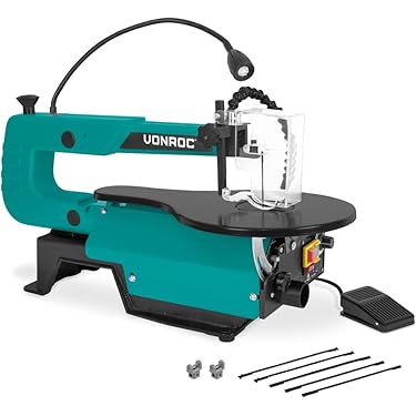 Sega A Scorrimento VidaXL 108 Pezzi - Segatrice Da Banco 125W Con Lame E Flessibile, Ideale Per Legno E Metallo - Foto 4