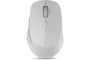 Rapoo bezprzewodowa mysz komuterowa (myszka do komputera, PC, wireless, ergonomiczna, 7 przycisków, 2,4 GHz, Bluetooth, 1600 DPI) szara