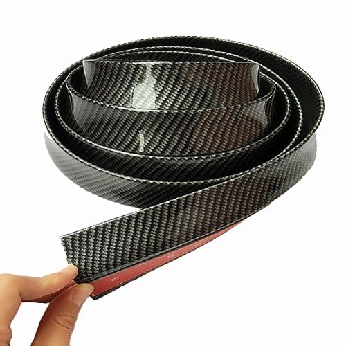 Auto Parts Universal Carbon-Fiber Self Adhesive Rubber Front-Rear Bumper Lips Roof Spoiler Side Skirt Protector Car Accessories for Trunk SUV 1.5m*4.1cm