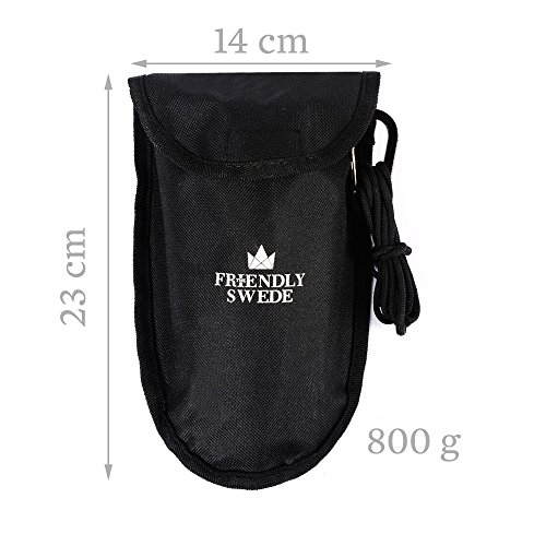 The Friendly Swede Multifunktions-Klappspaten inklusive Säge-Messer, Hacke, Feuerstahl, Glasbrecher, Tasche und Paracord-Seil - 8