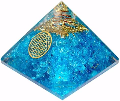 Apatite EMF Protection Orgonite Pyramid /Reiki Crytsal Pyramids For Healing And Chakra Home Decoration 65 mm With Pouch