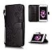 Produktbild Misstars Schutzhülle für Galaxy J5 2017 (EU Version), Premium PU Leder Flip Wallet Cover Prägung Spitze Mandala Blumen Muster Entwurf Handyhülle mit Kartenfach Magnetverschluss und Standfunktion Hülle für Samsung Galaxy J5 2017 SM-J530F, Schwarz
