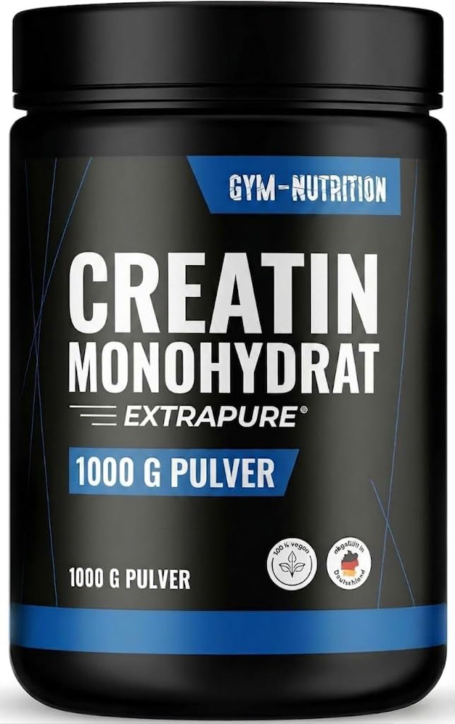 Creatine-monohydraatpoeder 1 kg / 1000 g - Ultrazuivere creatine-monohydraat met inuline - Hoge dosering - Extra zuivere creatine-monohydraat - Creatine-monohydraatpoeder - Veganistisch