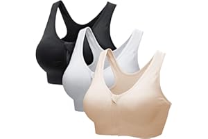 ZOEREA Soutien-Gorge de Sport Femme Zippée Devant Push Up sans Armature Lingerie Bra Courir Vest Coussinets Amovibles pour Fitness Jogging Yoga Course