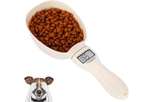 AWMARK Keyohome Pet Food Measuring Scoop Scale, Digital Cat Dog Food Measuring Cup in Grams, Detachable Pet Food Scale Cup with LED Display, Precise Pet Food Weighing Scoop 4 Measuring Units -NO BATTERY