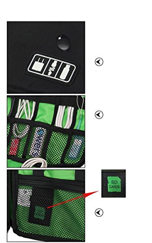 BAIGIO Unisex Tragbare Reisetasche Case für Electronisches Zubehöre Tragetasche Wasserdicht für USB Drive Shuttel Festplatte Kabel und sonstiges Zubehör - 7
