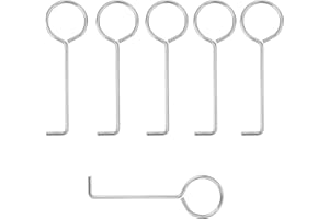 WANGENPING 6 sztuk kluczy spustowych, haki podnoszące, haki do pokrywy włazu, srebrne haki do odpływu podłogowego, demontaż, haczyk do usuwania włosów, do łatwego czyszczenia odpływów prysznicowych