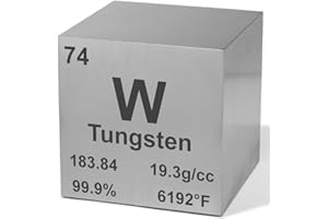 HEAVENLY METALS Tungsten 1.5" Metal Density Cube - 99.9% Pure Element for Chemistry - Periodic Table Design for Scientific Collection, Education, & Gifting