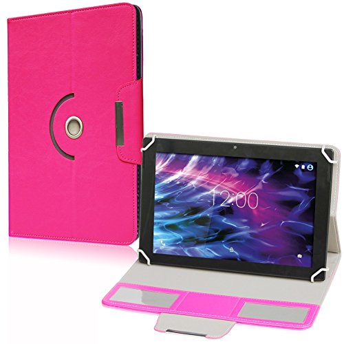 Tablet Tasche mit Ständerfunktion Hülle für Medion Lifetab P9702 X10302 P10400 P10506 P10505 S10366 S10352 Tablet von Schutztasche in Pink Schutzhülle Universal Stand Tasche Etui Cover Case hochwertige Verarbeitung von UC-Express