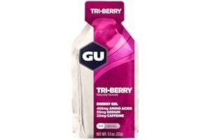 GU ENERGY GEL - Fruits Rouges - Boîte de 24 gels - Gel énergétique - Sodium - BCAA - Idéal pendant l'effort 100Kcal