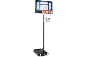 ‎GOPLUS GOPLUS Basketballkorb Outdoor für Kinder Jugendliche, 90-210cm Korbhöhe verstellbar, Basketballständer tragbar mit Rollen, Basketballkorb mit Ständer und 76x50cm Rückwand
