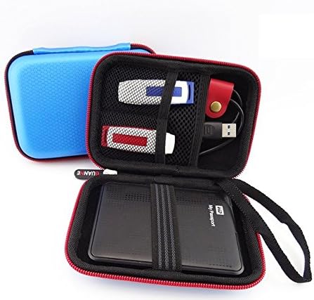 GUANHE 2.5-inch HDD hard disk protection bag mobile power bank U disk case For Seagate External Hard Drive HDD bag (Blue)