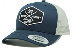 DRESSED IN MUSIC PLAY WITH ME asquette Trucker pour Homme - Visière Semi courbée - Taille Unique - 5 Panneaux - Ajustable par réglette Plastique rétro Snapback - Surfer sur Le Pays Basque