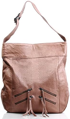 FEYNSINN® XL large hobo bag - woman shoulder bag HALEY | ladies leather bag with long shoulder strap women's bag camel-beige leather