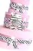 3 Tier Girls print Zebra Stripes Themed Pink Nappy Cake Baby gift basket - FAST DELIVERY!