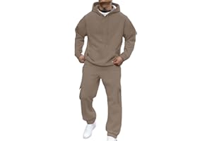 Couawaticy Tracksuit Mens Full Set Long Sleeve Hooded Sweatshirt and Sweatpants Set Hoodie Joggers Sets 2 Piece Fashion Sweatsuits for Men Sport Set Sweatpants and Sweatshirt UK