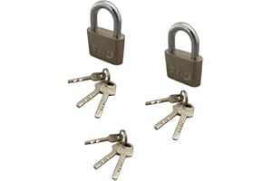 Megaprom 2er 50mm Massiver Vorhängeschloss Set, Bügelschloss, Sicherheitsschloss inkl. 9 Schlüssel - Gleichschließend
