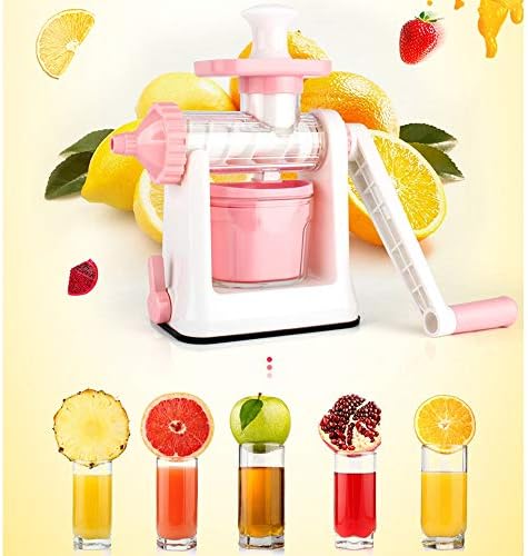 TKFY Hand-operated juicer Multi-function fruit juice machine ice cream machine Grape lemon citrus juice extraction tool Household food machine Food grade material 310.5×110×270.7mm