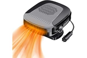 Hojalis Riscaldatore per Auto, Stufetta Portatile per Auto, Riscaldatore Portatile per Auto, Riscaldatore 12V, Inserisci L'accendisigari, Riscaldamento Auto, Sbrinatore Parabrezza (Grigio)