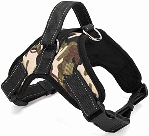 Dog Harness Dog Collar Harness, NMKJ Dog leash, Dog Vest Dog Chest Strap Dog Walking Vest Dog Safety Vest, Comfortable and Compact (Camouflage/Medium)