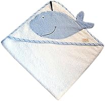 Zigozago - Hooded Bath Towel Whale ; Color: Light Blue