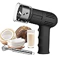 Electric Coconut Opener, Coconut Opener Tool, Portable Reusable Stainless Steel Coconut Punching Tool, Coconut Shell Remover, Easy to Open, for Shop Restaurant Juice black