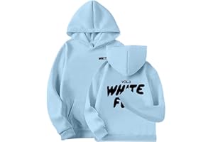 HOT1950s Hoodie Girls Boys White F0X Hoodie Long Sleeve Hooded Sweatshirt Oversized Kids Age 2-13 Years Winter Hoodies Warm Sweatshirt Jumper Pullover Casual Sportswear Activewear 90-160Cm