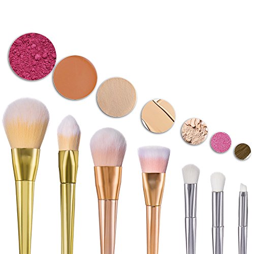 Make Up Pinsel Set, VALUE MAKERS® 7PCS Profi Kabuki Kosmetik Pinsel für Eyeliner Powder Concealer mit Etui - 4