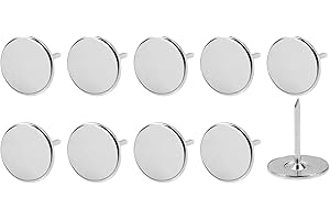 METALLIXITY Tappezzeria Chiodo Punta (16x20x1.4mm) 100pz, Stiro Testa Piatta Spingi Perni - per Casa Edilizia, Casa Cucina Mobili, Argento Tono