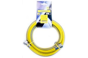 MBM Flexible Gasleitung 1 mt 1/2 FF Stahl nach EN 15266 für Kochfeld/Küche Uniroll