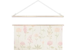 Beyeutao Appendiabiti in legno per tappezzeria, 2 pezzi, regolabili, 120-150 cm, asta in legno resistente, con corda per appendere asta singola in legno per appendere lavori artigianali