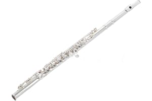 SYMPHONIE WESTERWALD® Flûte traversière en do/flûte traversière, clés ouvertes, clés à anneau, argenterie véritable, accessoires, sac de transport, service d'entretien