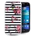 Produktbild Saxonia Samsung Galaxy S4 Mini Hülle Slim Hard Back Cover Schutzhülle mit Motiv Rosen Gestreift
