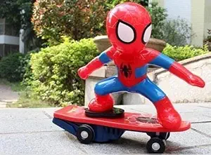 Spiderman Skating Board Stunt Scooter 360 Degree Rotate with Music Light Electric Toy Cars Vehicle Children Boys