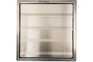 Livshine Aluminum Flap Exhaust Shutter 14x14 in | Fits 12 in Fan or Duct | 5-Flap Backdraft Damper | Powder-Coated Tata CRCA Steel Frame | Rustproof Weather Resistant Vent Cover | Wall Mount