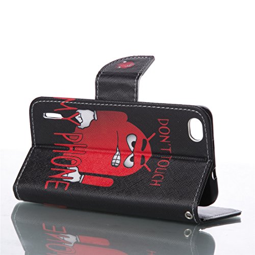 Jepson Huawei Honor 6 (5,0 Zoll) Premium Lederhülle Flip Case – Bookstyle Folio Cover Kartenfächer Magnetverschluss und Standfunktion PU Leder Etui für Handytasche Schutzhülle Bunt Muster. - 5