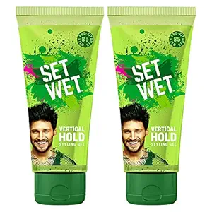 Set Wet Hair Gel For Men, Vertical Hold, Strong Hold, Tube, 100 ml (Pack of 2)