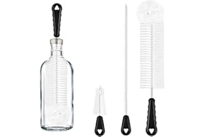 Vicloon 3 Pack Bottle Brush, Long Handle Non-Scratch Water Bottles and Straw Cleaner Brushes for Baby Bottles, Glass Cup, Narrow Neck Bottles, Thermoses (Black)