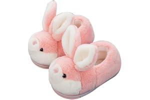 SURAKEY Zimowe kapcie w kształcie króliczka dla kobiet i dziewcząt, pluszowe pantofle ciepłe króliki wygodne kapcie do użytku wewnątrz i na zewnątrz, ciepłe antypoślizgowe podeszwy, bawełniane buty, kreskówka, królik, kapcie