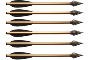 JIEXI HWYP Crossbow Bolts 6.5 Inch Steel Broadhead Tips for 50-80lbs Pistol Crossbow Pack of 6