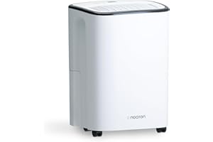 Deumidificatore Noaton DF 4112, max 13L/24h, dimensioni ambiente circa 65 m³ (~25 m²), 190 W, serbatoio dell'acqua da 2,5l, tubo di scarico, timer, con sensore di umidità - Contro l'umidità, la muffa