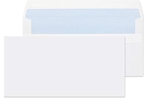 Evour, DL White Self Seal envelopes & mailing Posting, Letter Envelopes, Ideal for Everyday Home, Office & Commercial Use, 110 x 220mm, No Window Envelopes Mail Posting Supplies, Pack of 50