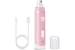 Casfuy Lima de Uñas Eléctrica para Perros Actualizado - Cortador de uñas Eléctrico Recargable de 2 Velocidades para Mascotas, Cuidado y Alisado de Patas para Perros y Gatos de Todos los Tamaños