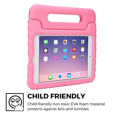 iPad Mini 4 hülle fur kinder, COOPER DYNAMO Beanspruchbare, strapazeirfähige, robuste, gepolsterte Hartschalenhülle mit integriertem Griff, Standfunktion & durchsichtigem Displaysschutz (Pink) - 3