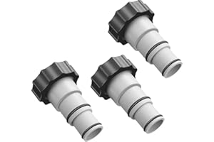 ZAYMDO Pool Hose Adapter A, 3Pcs Swimming Pool Filter Pump Connector Adapter with Collar for Intex Pool, Pool Pipe Connectors Adapter for 1.5" to 1.25" Replacement Hose
