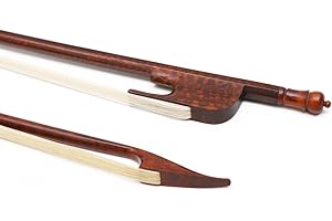 WUQIMUSC Archetto per violino 4/4 full size in legno di serpente stile barocco ben bilanciato crine di cavallo naturale